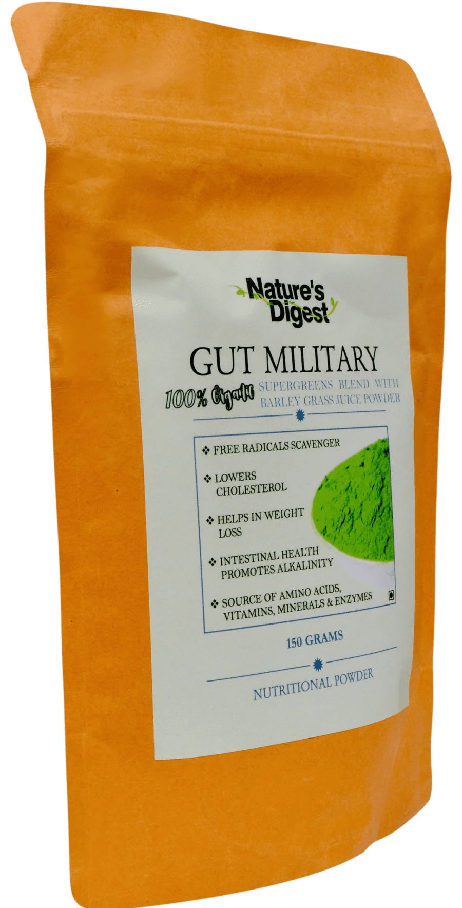 Gut Military 100% Organic Supergreens Blend With Barley Grass